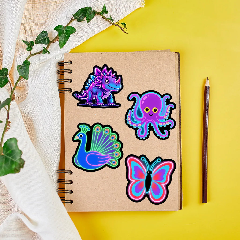 50/100PCS Neon Light Graffiti Stickers Water Cup Mobile Waterproof Decorative Stickers Creative Stationery Notebook Stickers