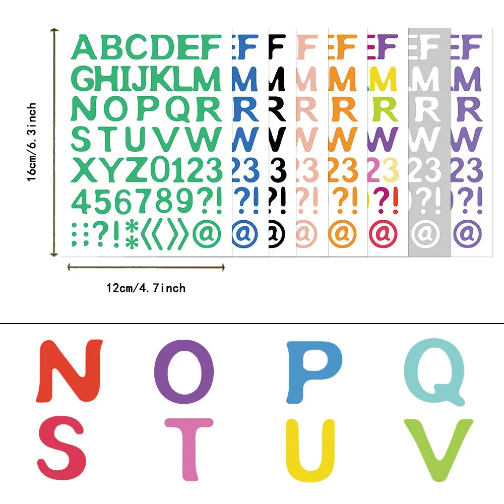 8PCS Creative Alphabet Fun Clip Art Fun Graffiti Stickers Toy DIY Manual Luggage Motorcycle Laptop Luggage Stickers