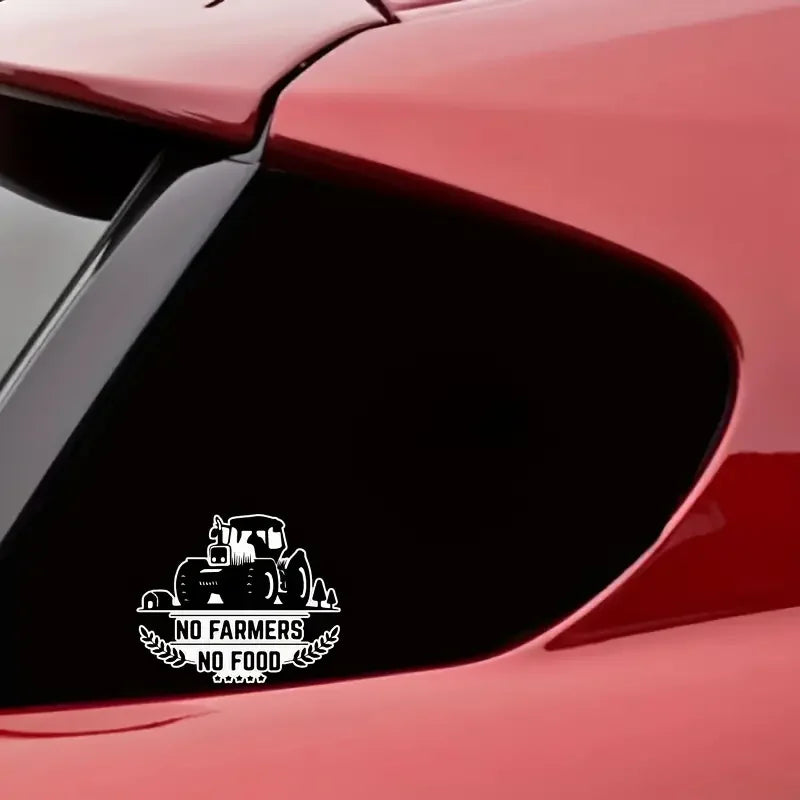 Support Farmers Outfit No Farmers No Food Bumper Sticker Vinyl Decal