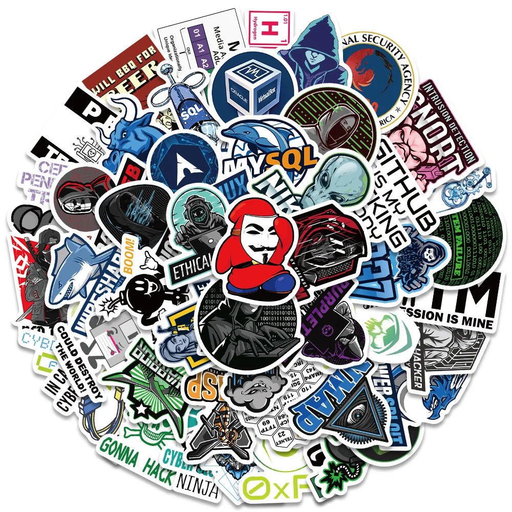50PCS Hacker Programming Network Cool Stickers for Luggage Skateboard Laptop Motorcycle Toys Helmet Car Sticker