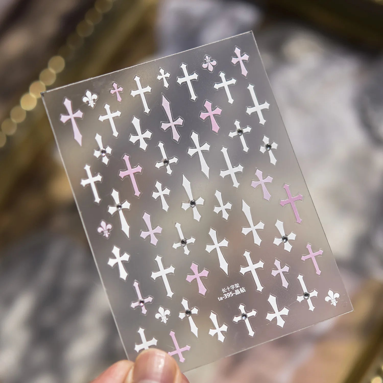 Red Cross Nail Decorations Stickers 5D Embossed Nail Art Stickers Choic Cross With Love Adhesive Manicure Accessories Decals DIY