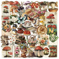 50PCS Transparent Ins Retro Mushroom Sticker Pack Waterproof Transparent PET Decorative Guitar Notebook Stationary