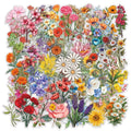 60PCS Kawaii Small Flower PET Sticky Sticker Aesthetic Tear Open DIY Decoration Scrapbooking School Supplies for Kids