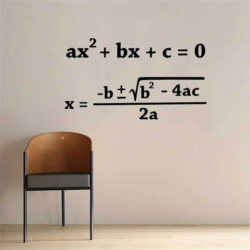 1pc Contemporary Matte Finish Vinyl Wall Decal - Quadratic Formula Math Education Sticker, Self-Adhesive Graphic Art for Classro
