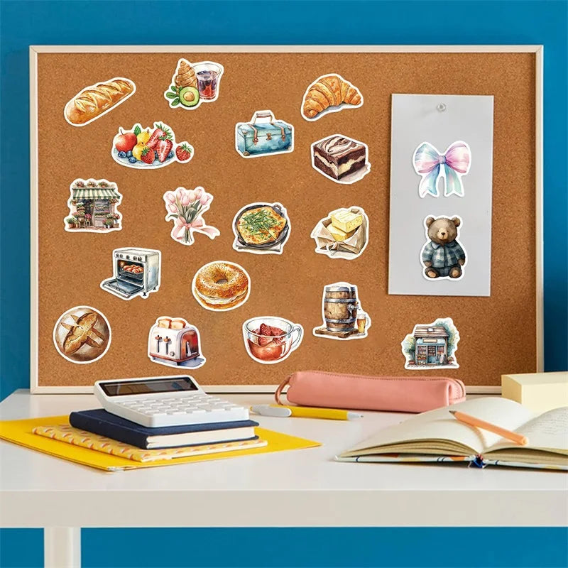 10/30/50PCS Cute Bread Life PVC Sticker Aesthetic Children's Decoration Scrapbooking Korean Stationery School Supplies for Kids