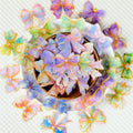 56PCS Kawaii Dreamy Bow PET Sticky Sticker Aesthetic Tear Open DIY Decoration Scrapbooking Sketchbook Supplies for Kids