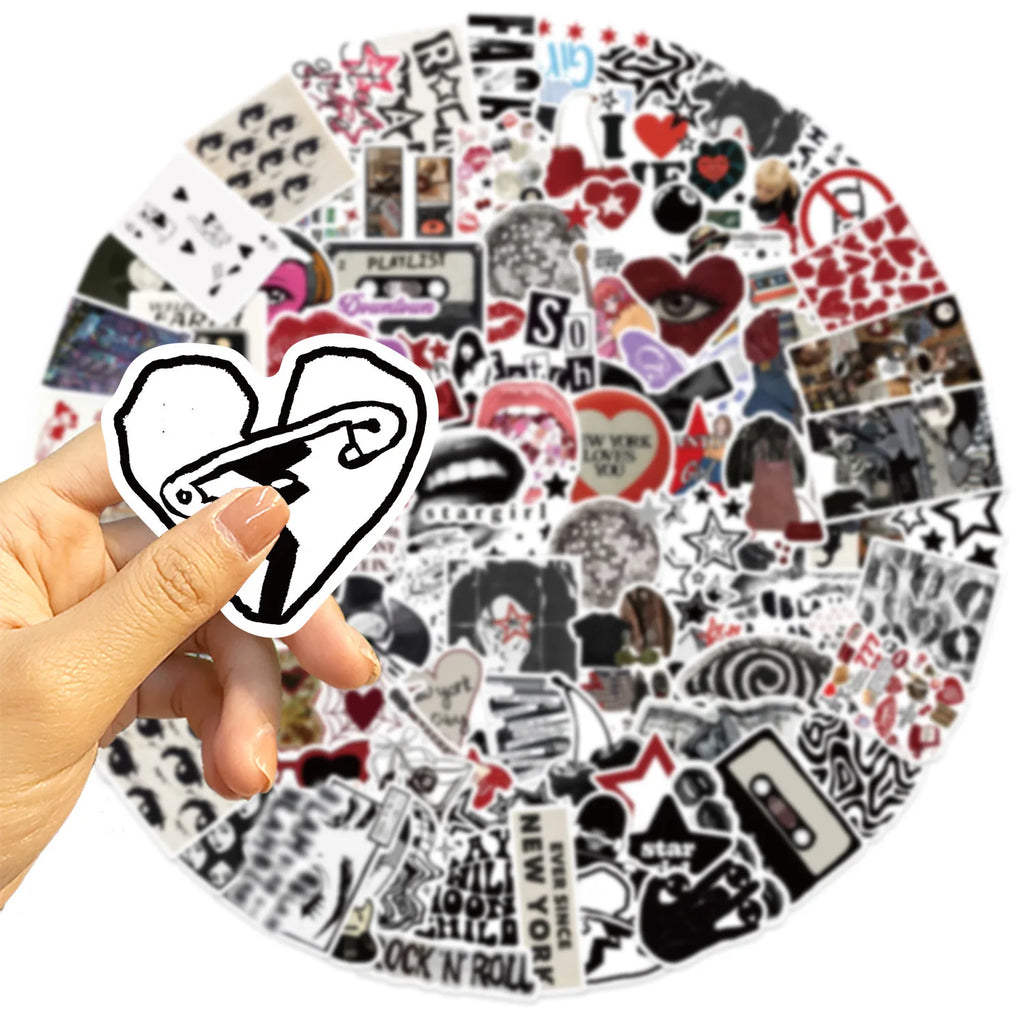 100Pcs Multi-Style Y2K Downtown Girls Stickers, DIY Decor Decals for Guitar Notebook Fridge Kids Stationery Waterproof Stickers