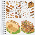 2PCS Cat Meal Bar Landscape Landscaping DIY Scene Stickers Art Picture Scrapbook Cafe Living Room Personalized Nostalgia Sticker