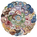 52PCS Creative Relief Printing Paint Series Sticker Pack PET Stickers DIY Phone Case Laptop Tablet Toy Stickers