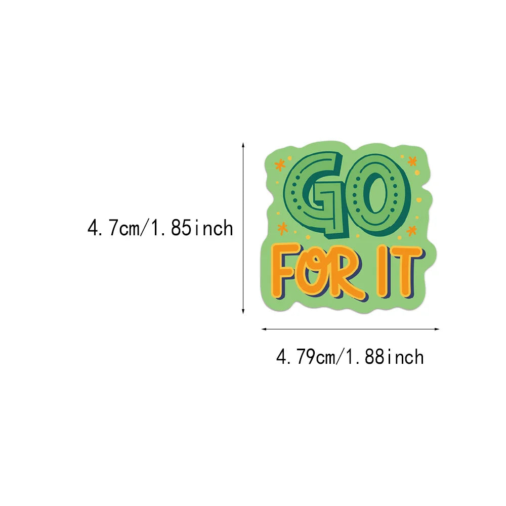 50PCS Inspirational English Cartoon Stickers Creative DIY Stickers Tags Tablet Decorative Stickers
