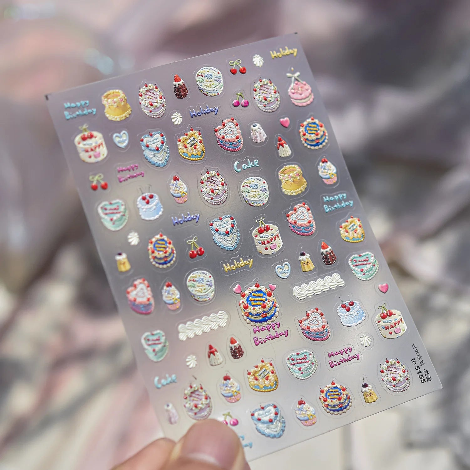 Cute Graffiti Lines Nail Art Stickers 5D Embossed Butterfly Rabbit Nail Art Accessory Stickers DIY Japanese Self Adhesive Decals