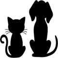 2pcs Decals Dog And Cat Lover Animal Black Premium Waterproof Vinyl Decal Stickers For Laptop Phone Accessory Helmet Car Window