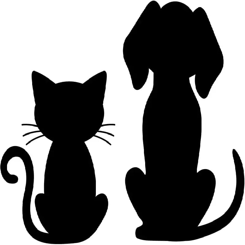 2pcs Decals Dog And Cat Lover Animal Black Premium Waterproof Vinyl Decal Stickers For Laptop Phone Accessory Helmet Car Window