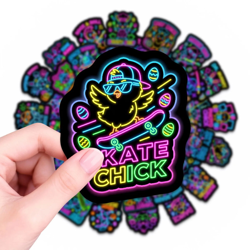 50/100 Pcs Neon Cartoon Animal Stickers DIY for Scrapbook Suitcase Notebook Game Reward Thick Waterproof Removable Decals