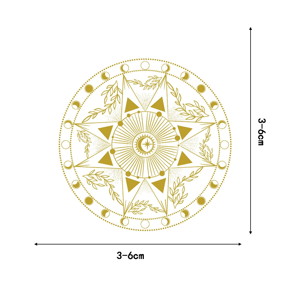 50PCS Stickers Gold Magic Moon Sun Aesthetic Print Laptop PET Suitcase Phone  Luggage Notebook Cartoon Suitcase Vinyl Decals