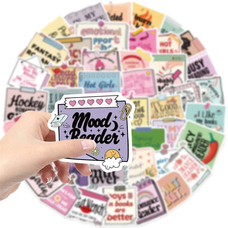 10/30/50PCS Pink Girl Book PVC Sticker Aesthetic Children's Stationery DIY Decoration Scrapbooking School Supplies for Kids