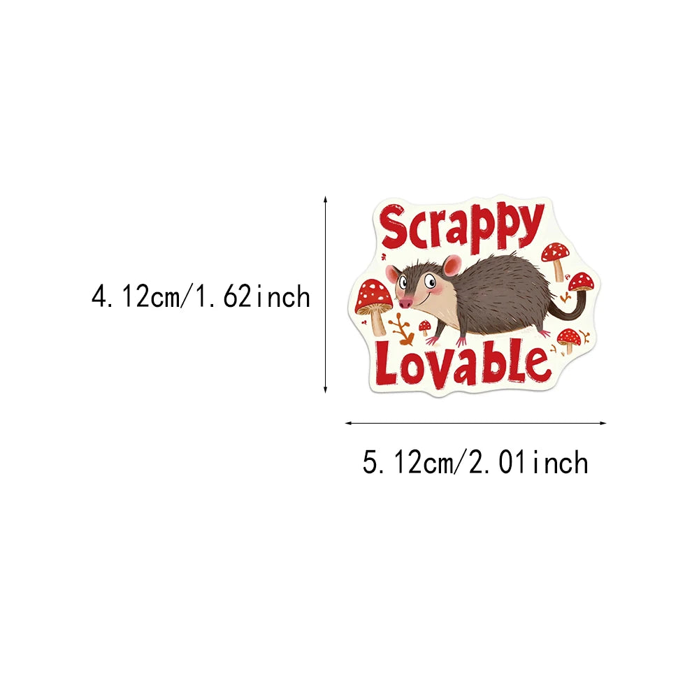 50PCS Inspirational Language Power Cartoon Stickers DIY Scrapbook Phone Case Laptop Tablet Decorative Stickers