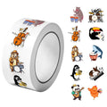 1Roll(500Pcs) Cute Animals Band Group Pattern Stickers 2.5cm/1.0'' 10 Designs Decals Diy Adorn Gifts Packs Home Decor Seal Label