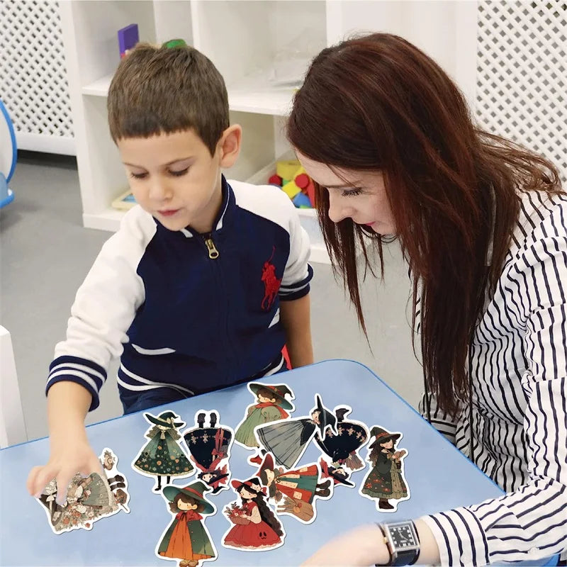 10/30/50PCS Cartoon Q Witch PVC Sticker Aesthetic Children's Korean Decoration Scrapbooking Stationery School Supplies for Kids