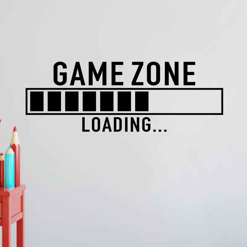 Game Zone Vinyl Wall Decals - Contemporary Cartoon Gaming Room Stickers, Matte Finish, Easy Apply for Living & Bedroom Play Area