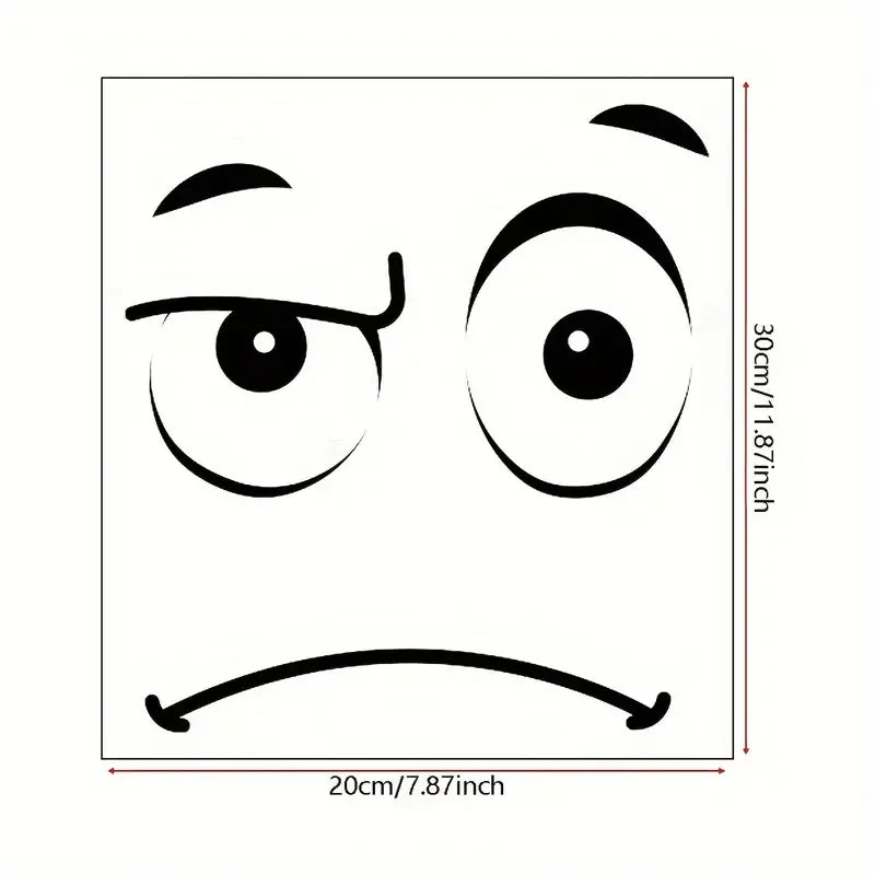 1pc Cartoon PVC Toilet Lid Decal, Funny Expressive Face Mural, Self-Adhesive Removable Wall Art Sticker For Washroom, Porch, Liv