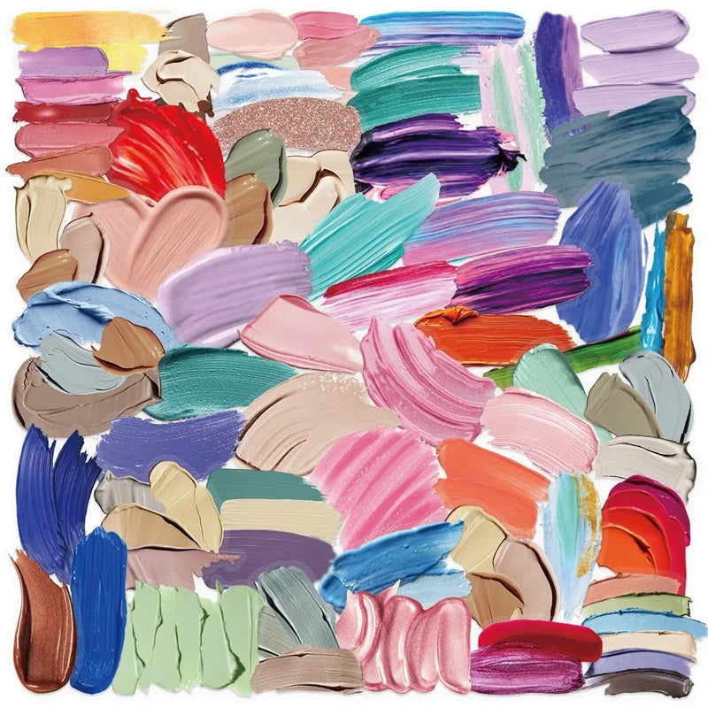 60PCS Watercolor Strip PET Sticky Sticker Aesthetic Tear Open DIY Decoration Scrapbooking School Stationery Supplies for Kids