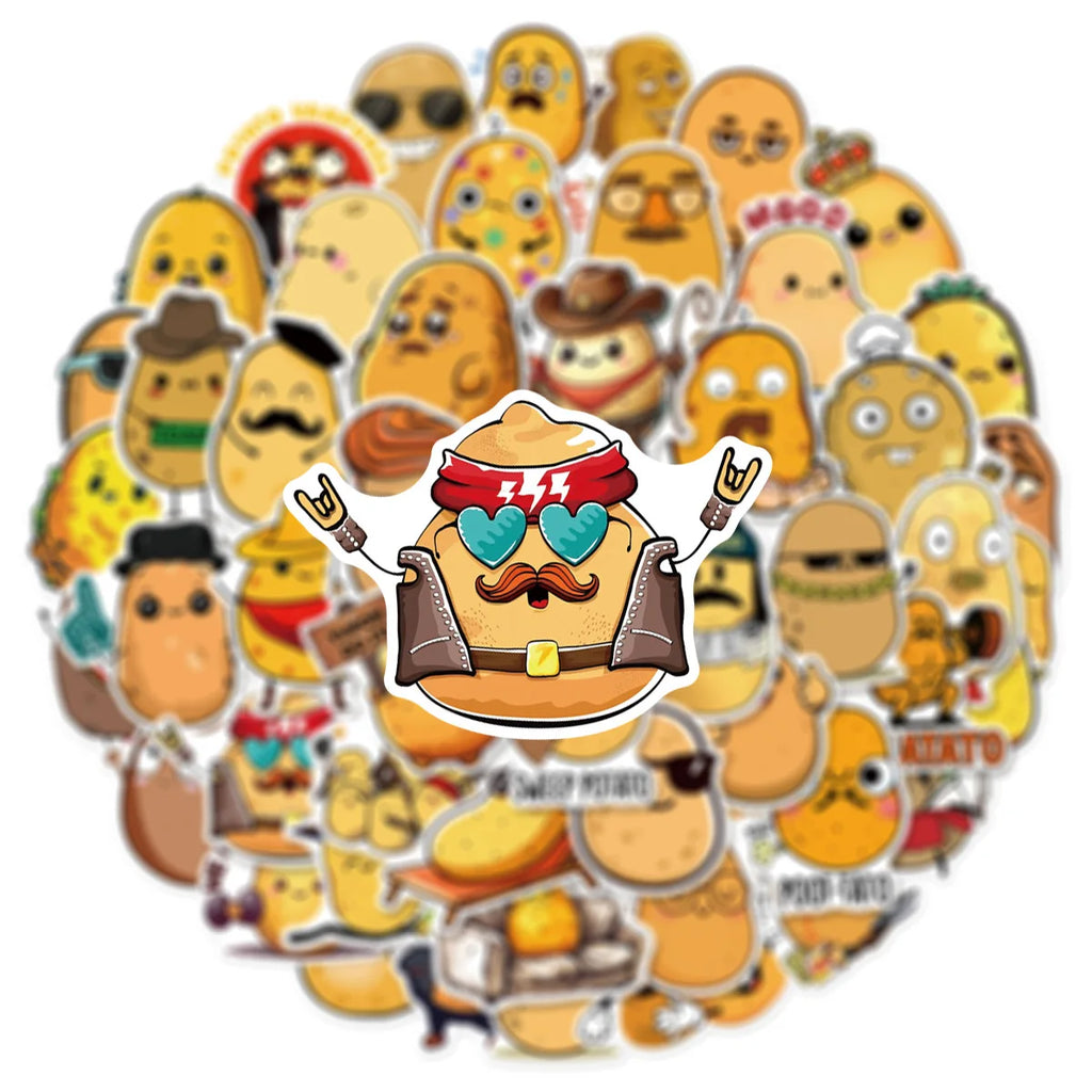 50/100PCS Funny Cute Little Potato Cartoon Graffiti Sticker Luggage Laptop Phone Waterproof Sticker