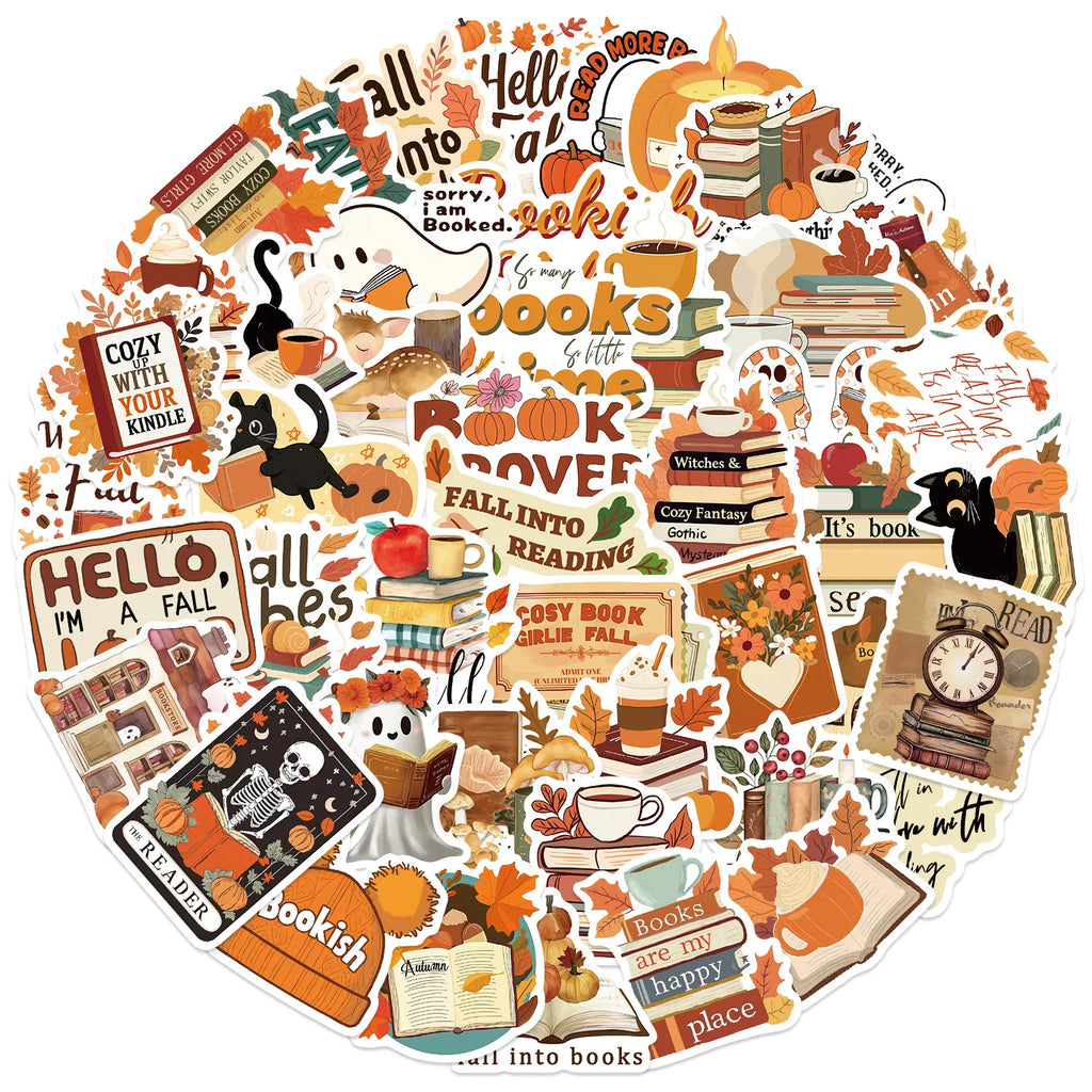 50/100PCS Cartoon Autumn Season Bookworm Graffiti Stickers Decoration Guitar Notebook Luggage DIY Cross border Waterproof