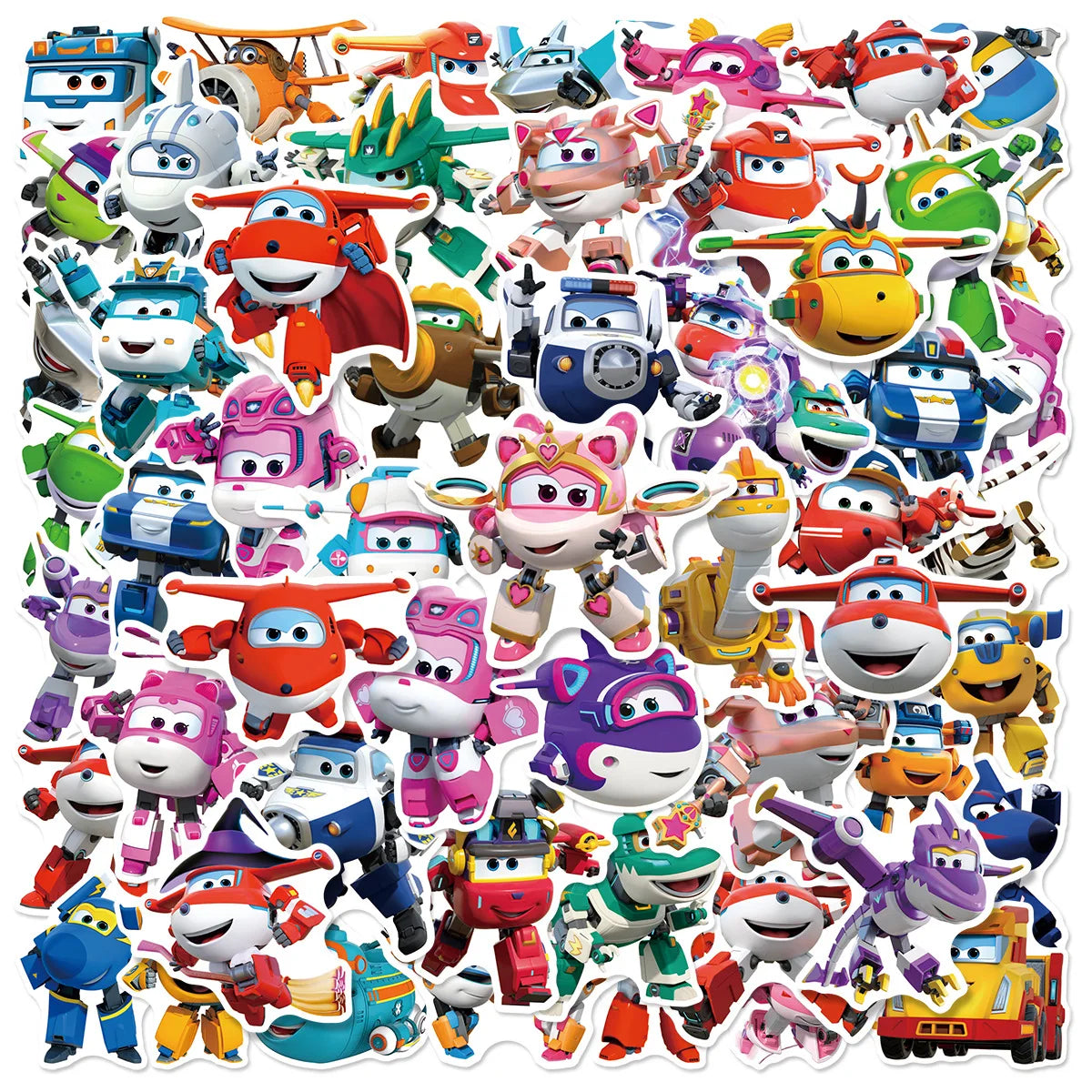 50PCS Cute Super Airplane Graffiti Stickers Phone Laptop Water Cup Children Notebook Stationary Reward Stickers