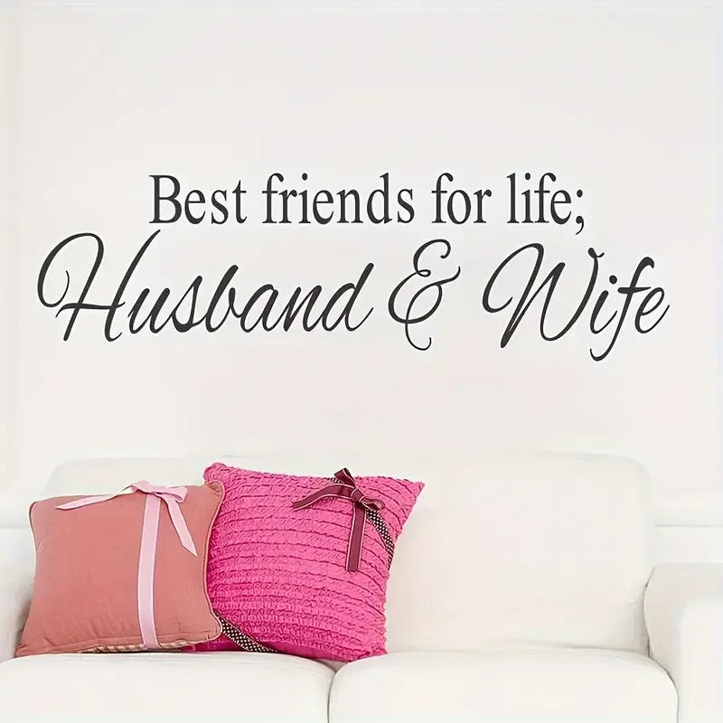 1pc Romantic Quotes Wall Sticker, Gift for Friends Lover, Bedroom Living Room Porch Home Decor Wall Sticker, Waterproof Vinyl Re