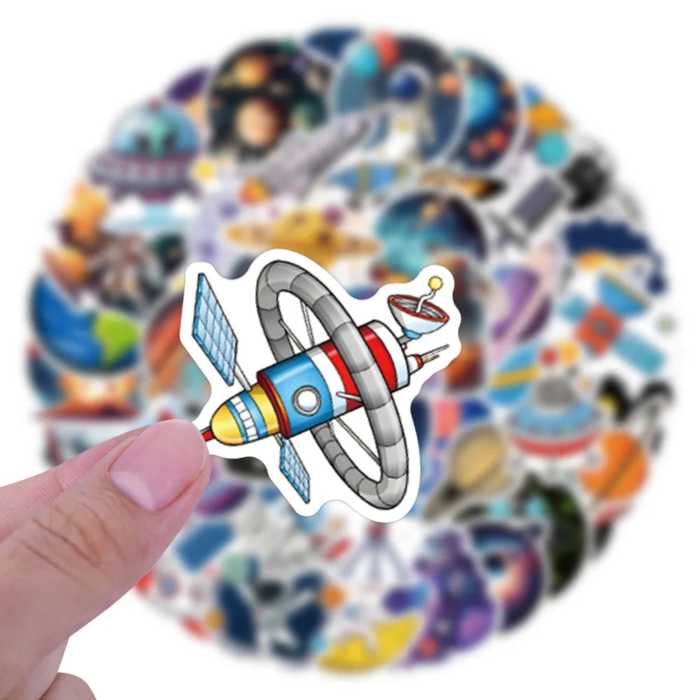 60/120PCS Exploration Universe Cartoon Reward Stationery Graffiti Stickers Luggage Water Cup Scooter Stickers