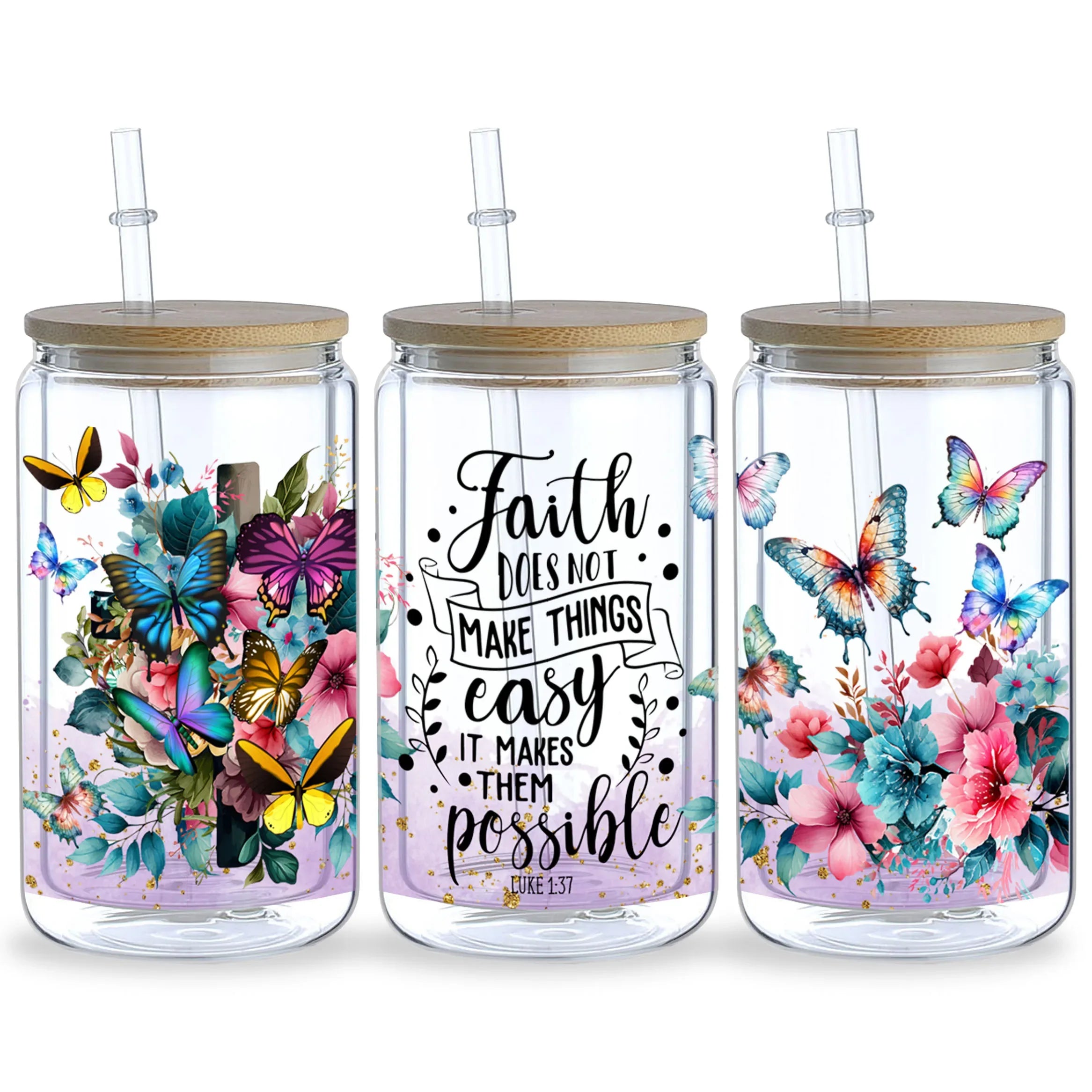 5 sheet Inspiring UV DTF Cup Stickers, Glass Sports DTF Transfer Stickers, Waterproof Bible Verse Wipe Transfers for 16 oz Glass
