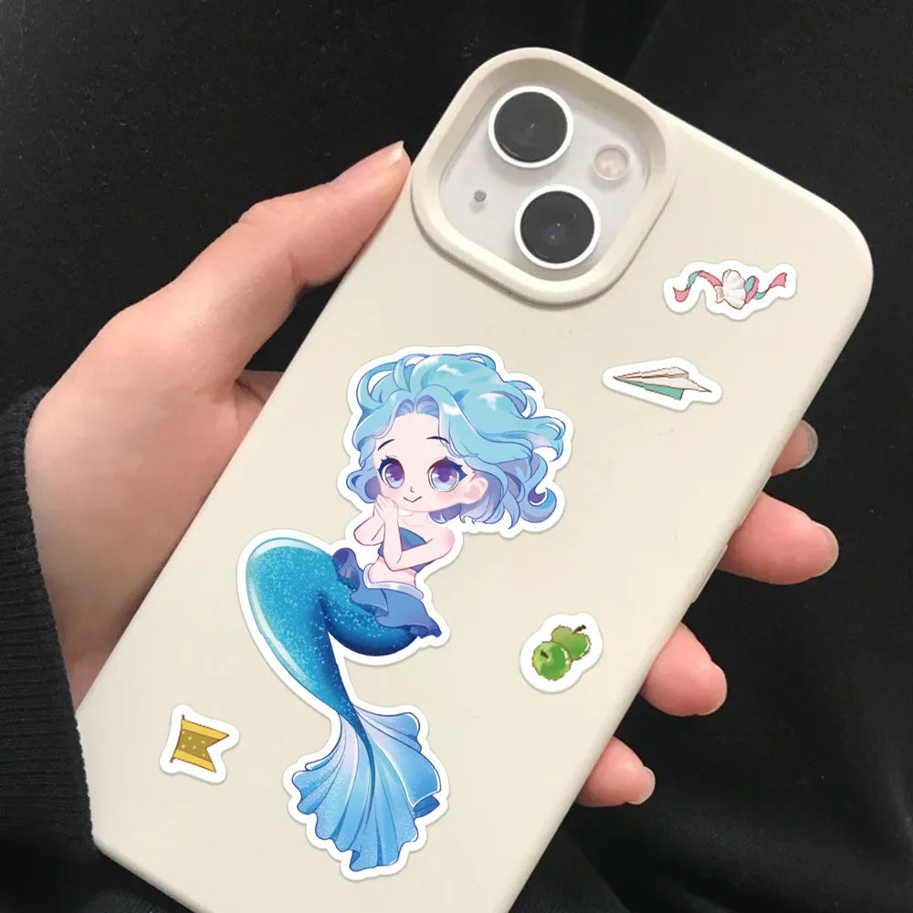 8PCS Cute Mermaid Cartoon Collage Stickers Set DIY Brochure Decorative Notebook Tablet Toy Stickers