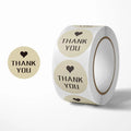 500Pcs Kraft Paper Handmade with Love Thank YOU Stickers DlY Decoration Label Perfect For Adorn Gifts and Baking Sealing