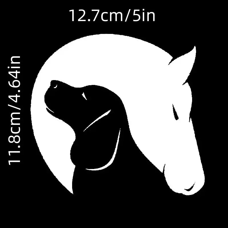 Dog And Horse Friendship Love Animals Decor Car Vinyl Decal Stiker Black