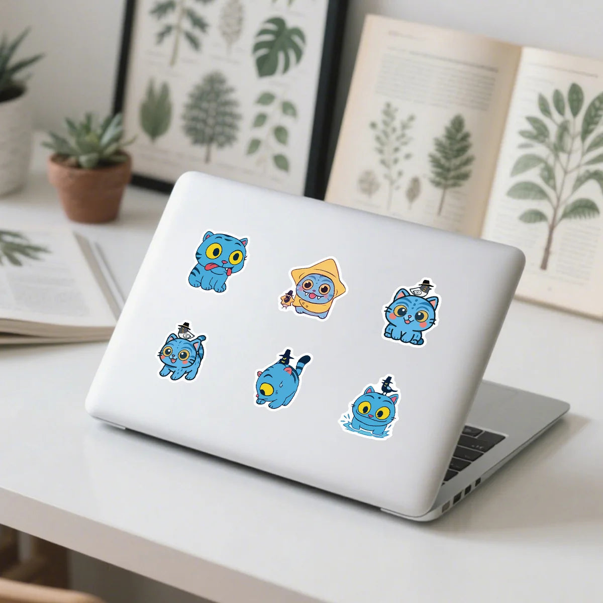50/100 Pcs Cartoon Cat Funny Face Creative Stickers DIY Game for Storage Box Phone Laptop Stationery Box Cup Decals