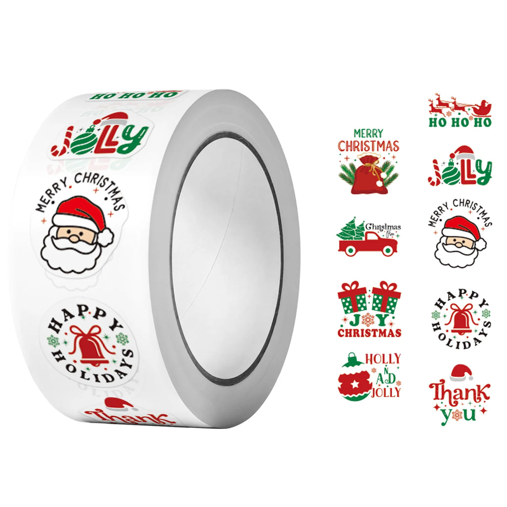 500Pcs Irregular Merry Christmas Gift Stickers 2.5cm/1'' DlY Craft Decoration Festival Scrapbooking Labels Gift Sealing