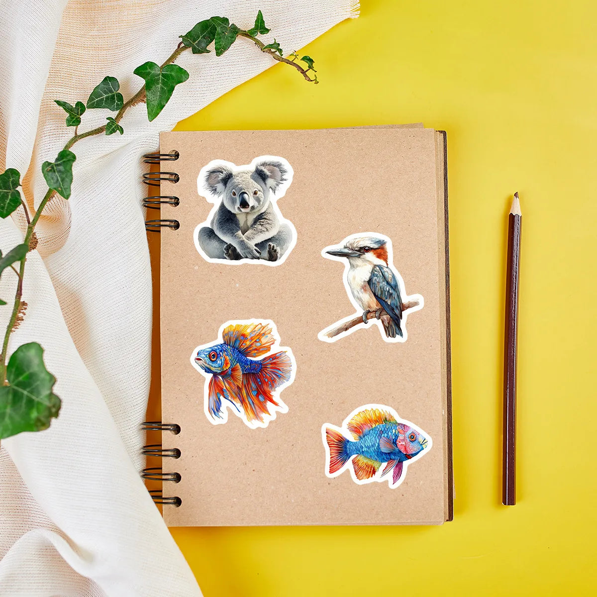 50Pcs Pack Australian Animal Doodle Stickers, School Supplies Decor Decals Notebook Phone Luggage Fridge Kids Stationery Sticker