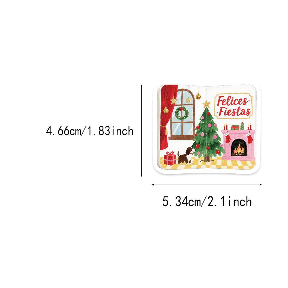 50PCS Christmas Aesthetics Christmas Decoration Stickers DIY Luggage Notebook Water Cup Handmade Scrapbook Stickers