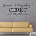 1pc "I Can Do All Things Through Christ Who Strengthens Me"Wall Decal, Inspirational Words Wall Sticker Easter gift