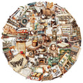 50 Pcs Transparent Ins Retro Coffee Sticker Pack Waterproof Transparent PET Ledger Material Decor Guitar Notebook Stationary