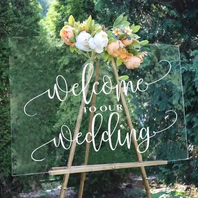 1pc, Wedding Welcome Mirror Vinyl Sticker, Wedding Party Decor, Wedding Sign, Vinyl Mural, Wedding Decor, Wedding Supplies