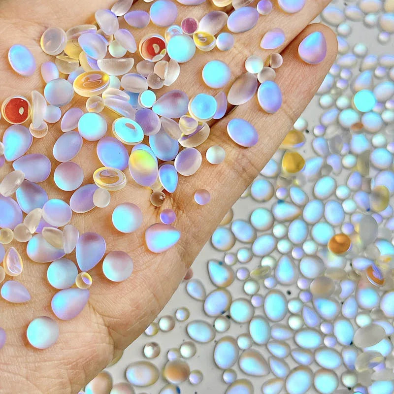 New Matte Frosted Blue Tears Nail Art Charms Oval Water Drop Diamond Nail 3D Decorations  7Styles Nail Art Accessories DIY Parts