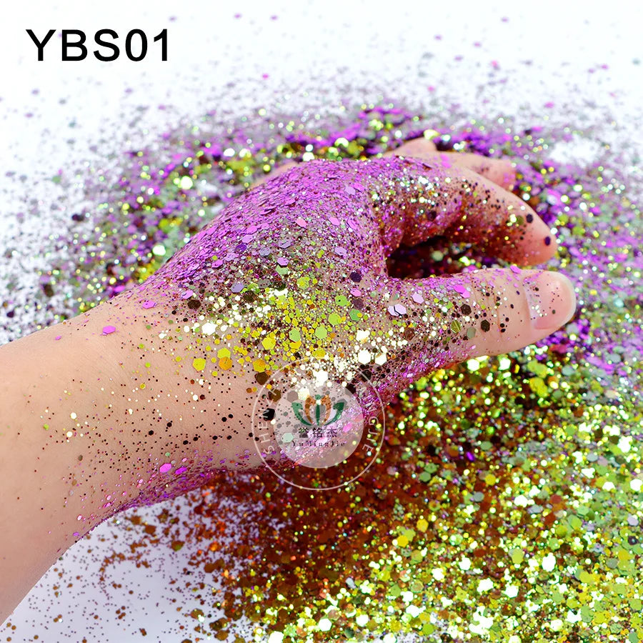 12g/bag Hexagonal Chameleon Nail Art Glitter 12Colors For Choice Scallion Powder Nail Art and Creative Crafts DIY Nails Sequins