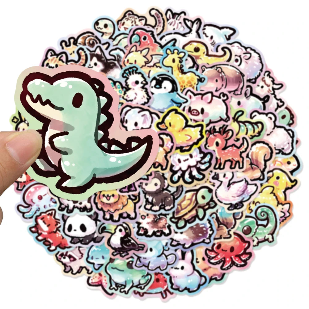 65PCS Cute Animal Series Graffiti Stickers DIY Phone Case Laptop Tablet Toy Waterproof Stickers