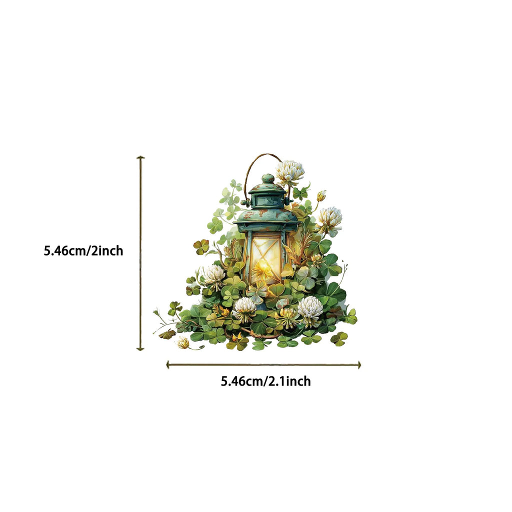 50/100PCS Cartoon Green Forest Sticker Pack Waterproof Transparent PET for Laptop Stationery Decoration Guitar Notebook Stickers