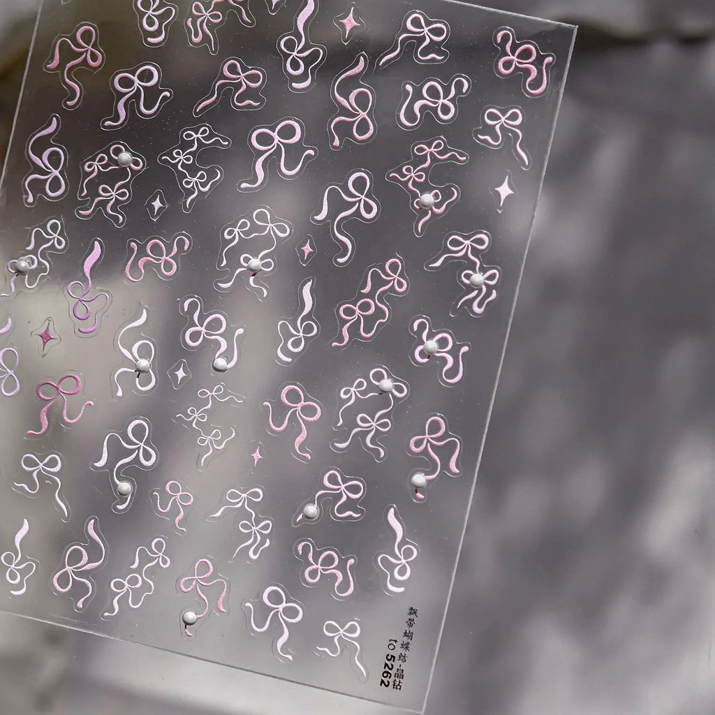 Fashion Lace Flower Charming Nail Stickers Luxury 5D Crystal Diamond Pearl Nail Art Stickers Self Adhesive Manicure Tools Decals