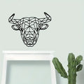1pc Artistic Vinyl Wall Decal, Geometric Bull Animal Silhouette Mural, Wall Art Sticker For Bedroom, Entryway, Living Room, Offi
