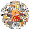 50Pcs Transparent PET Cute Cat Graffiti Stickers Luggage Notebook, Waterproof Children Reward Stationery Decoration Stickers