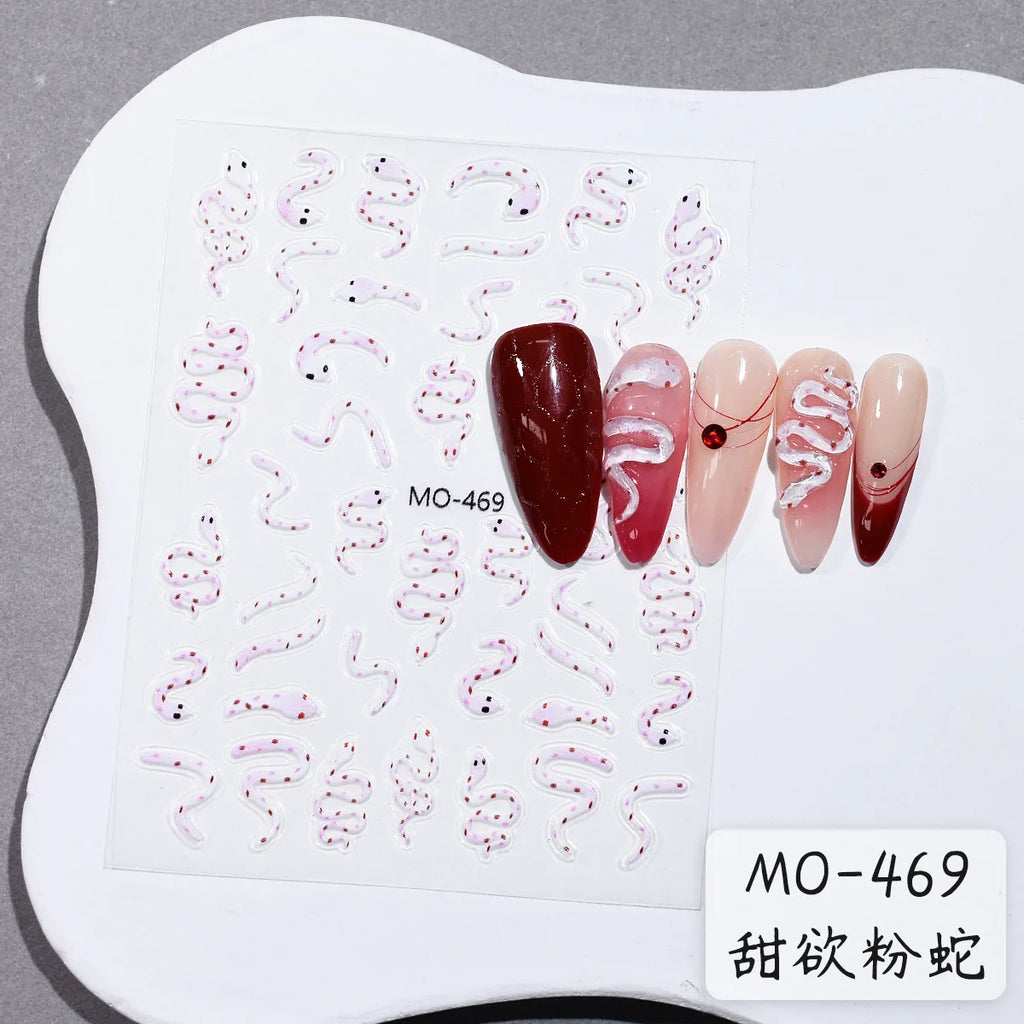 Ghost Nail Art Stickers 5D Halloween Pumpkin Ghost Self Adhesive Transfer For Nails DIY 3D Manicure Decorations Decals Stickers